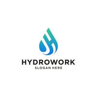 hydro water met eerste h logo vector modern