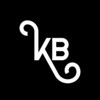 KB brief logo ontwerp op zwarte achtergrond. kb creatieve initialen brief logo concept. kb brief ontwerp. kb wit letterontwerp op zwarte achtergrond. kb, kb-logo vector