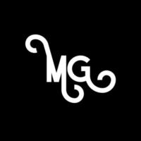 mg brief logo ontwerp. beginletters mg logo icoon. abstracte letter mg minimale logo ontwerpsjabloon. mg brief ontwerp vector met zwarte kleuren. mg-logo