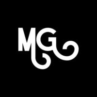 mg brief logo ontwerp. beginletters mg logo icoon. abstracte letter mg minimale logo ontwerpsjabloon. mg brief ontwerp vector met zwarte kleuren. mg-logo