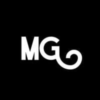 mg brief logo ontwerp. beginletters mg logo icoon. abstracte letter mg minimale logo ontwerpsjabloon. mg brief ontwerp vector met zwarte kleuren. mg-logo