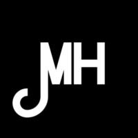 mh brief logo ontwerp. beginletters mh logo icoon. abstracte letter mh minimale logo ontwerpsjabloon. mh brief ontwerp vector met zwarte kleuren. mh-logo