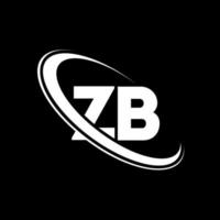 zb logo. z b ontwerp. wit zb brief. zb brief logo ontwerp. eerste brief zb gekoppeld cirkel hoofdletters monogram logo. vector