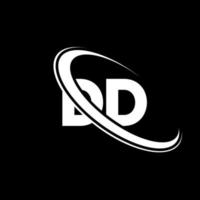 dd logo. d d ontwerp. wit dd brief. dd brief logo ontwerp. eerste brief dd gekoppeld cirkel hoofdletters monogram logo. vector