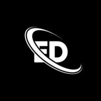 ed logo. e d ontwerp. wit ed brief. ed brief logo ontwerp. eerste brief ed gekoppeld cirkel hoofdletters monogram logo. vector