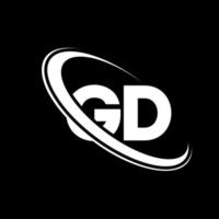 gd logo. g d ontwerp. wit gd brief. gd brief logo ontwerp. eerste brief gd gekoppeld cirkel hoofdletters monogram logo. vector