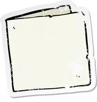 retro noodlijdende sticker van een blanco stripkaart vector