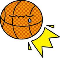 cartoon basketbal in stripboekstijl vector