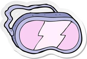 sticker van een tekenfilm ski stofbril vector
