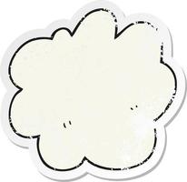 retro verontrust sticker van een tekenfilm decoratief wolk element vector