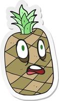 sticker van een cartoon ananas vector