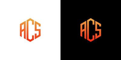 acs brief logo ontwerp veelhoek monogram vector pictogrammalplaatje