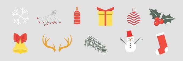 Kerstmis vakantie, realistisch pictogrammen. vector illustratie