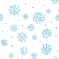 blauw Kerstmis kaart met wit sneeuwvlokken naadloos patroon vector illustratie