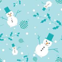 chrismas icoon naadloos patroon van sneeuw man, kerstmis boom, hert, sneeuw met blauw achtergrond.goed voor wikkelvarken papier,plakboek,kaart,stof,textile.eps10. vector