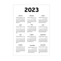 kalender 2023 week begin zondag zakelijke ontwerp sjabloon vector. vector