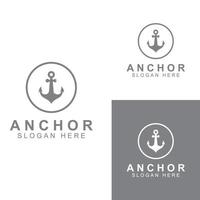 logo en anker symbool vector illustratie ontwerpsjabloon.
