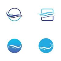 Golf water strand blauw water logo vector