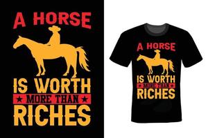 paard t overhemd ontwerp, vintage, typografie vector
