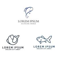 vis logo, vishaak, visolie en zeevruchten restaurant icoon. met vector pictogram concept ontwerp illustratie sjabloon