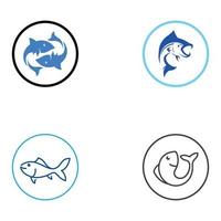 vis logo, vishaak, visolie en zeevruchten restaurant icoon. met vector pictogram concept ontwerp illustratie sjabloon