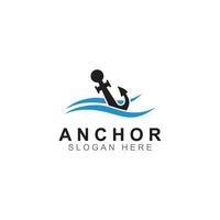 logo en anker symbool vector illustratie ontwerpsjabloon.