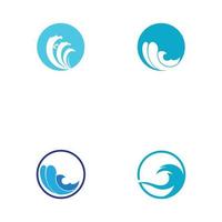 Golf water strand blauw water logo vector