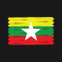 Myanmar vlag borstel. nationale vlag vector