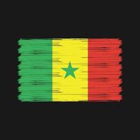 Senegal vlag borstel. nationale vlag vector