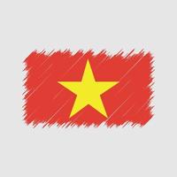 Vietnamese vlag penseelstreken. nationale vlag vector