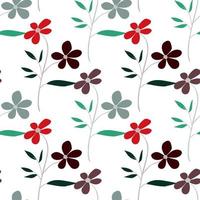 vintage doodle naadloze bloemenpatroon. retro abstract bloemenbehang. handgetekende planten eindeloze achtergrond. vector