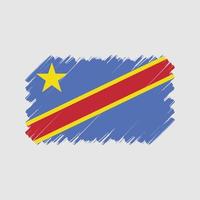 republiek congo vlag borstel. nationale vlag vector