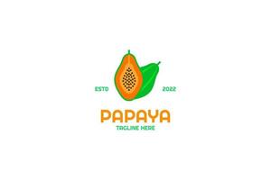 vlak papaja logo ontwerp vector illustratie idee