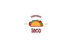 vlak taco voedsel logo ontwerp vector illustratie idee