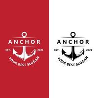 schip anker logo pictogram vector, haven, retro ontwerp illustratie vector