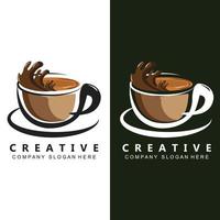 bonen en koffiekopje logo sjabloon vector pictogram ontwerp