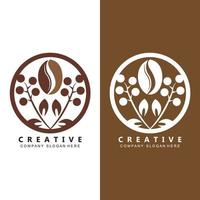 bonen en koffiekopje logo sjabloon vector pictogram ontwerp