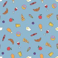 naadloos voedsel patroon. tekening voedsel achtergrond. voedsel illustratie vector