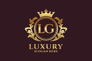 eerste lg brief Koninklijk luxe logo sjabloon in vector kunst voor luxueus branding projecten en andere vector illustratie.