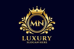 eerste mn brief Koninklijk luxe logo sjabloon in vector kunst voor luxueus branding projecten en andere vector illustratie.