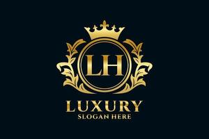 eerste lh brief Koninklijk luxe logo sjabloon in vector kunst voor luxueus branding projecten en andere vector illustratie.