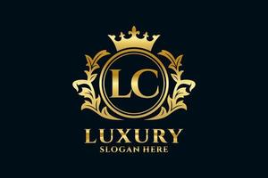 eerste lc brief Koninklijk luxe logo sjabloon in vector kunst voor luxueus branding projecten en andere vector illustratie.