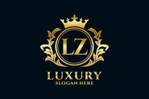 eerste lz brief Koninklijk luxe logo sjabloon in vector kunst voor luxueus branding projecten en andere vector illustratie.