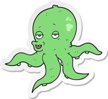 sticker van een cartoon-octopus vector