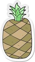 sticker van een cartoon ananas vector