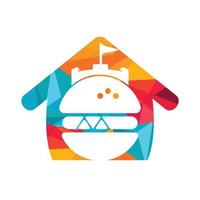 hamburger kasteel vector logo ontwerp.