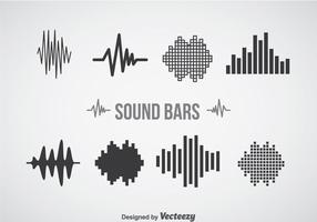 Geluidsstaven iconen sets vector