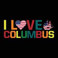 Columbus dag t overhemd ontwerp en vector