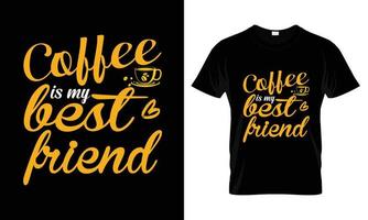 koffie is mijn het beste vriend belettering typografie t overhemd ontwerp vector