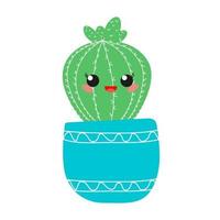 hand- getrokken cactussen set. schattig sappig karakter . vector vlak illustratie